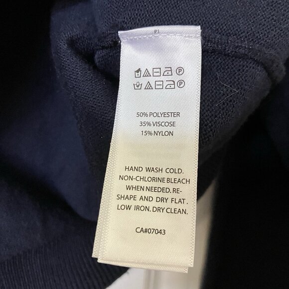 NWT Joie Cropped Sweater Womens L Knot Front Navy Blue Soft Knit Neutral - Picture 5 of 8